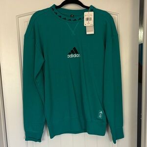 Adidas Teal Real Madrid Icon Pullover Sweatshirt